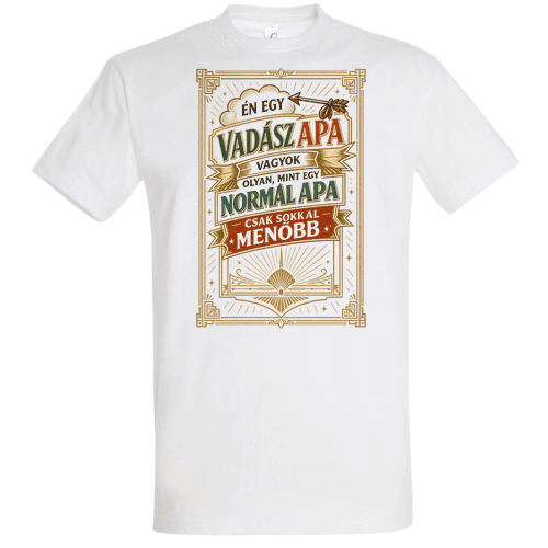 Vadász Apa Póló – Arany Vintage Keretezett Dizájn | Apák Napja