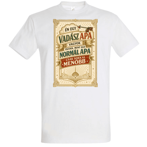 Vadász Apa Póló – Vintage Keretezett Dizájn | Apák Napja