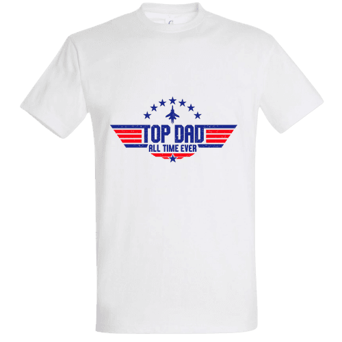 Top Dad All Time Ever – Top Gun Ihlette Apák Napi Póló