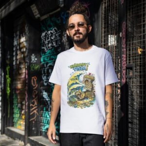 Politikai vicces póló férfi fehér kiáradt a Tisza rajzfilm