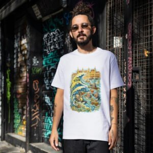 Politikai vicces póló férfi fehér kiáradt a Tisza rajzfilm