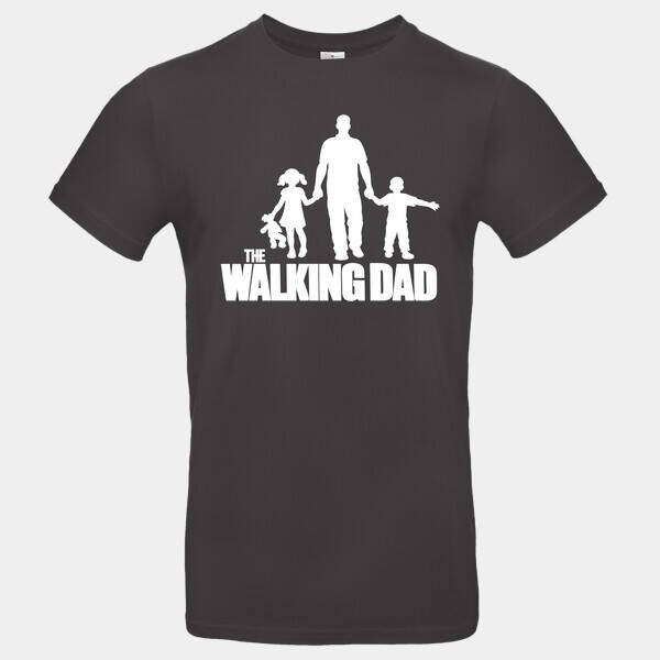 The Walking Dad Póló – Fehér Kontúr, Apával és Két Gyerekkel